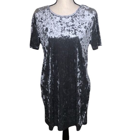 NEW Z Supply Crushed Gray Velvet Shift Dress SzM Date Night, Holiday, Occassion - Picture 2 of 13